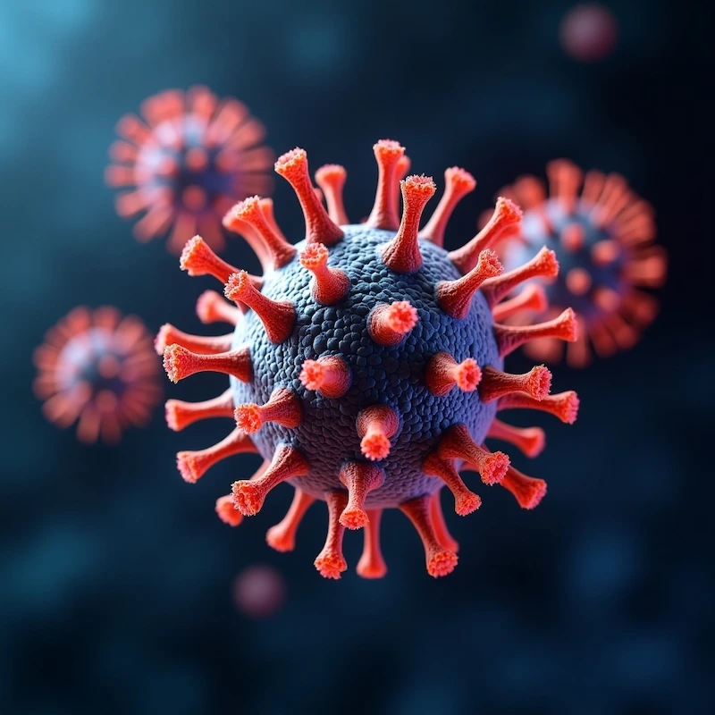 Spike protein under a microscope visualized